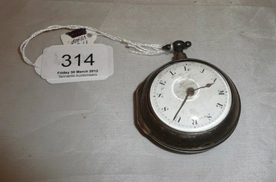 Lot 314 - A silver pair cased pocket watch, initialled dial