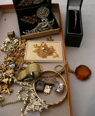 Lot 343 - Two bangles, costume jewellery, wristwatch etc