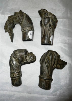 Lot 353 - Four novelty walking stick handles