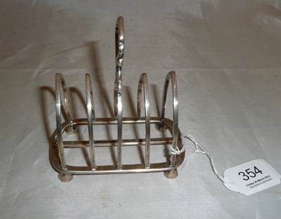 Lot 354 - A silver toast rack