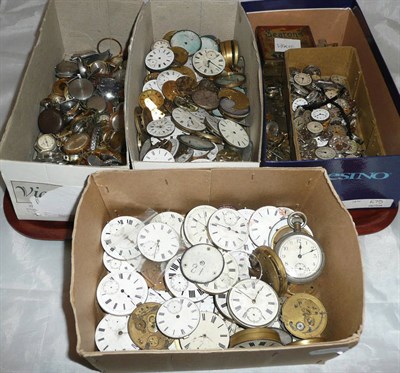 Lot 359 - Five boxes of space movement parts for pocket and wrist watches