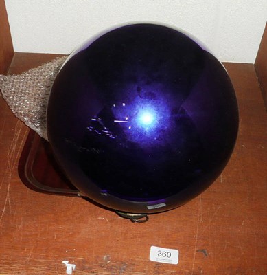 Lot 360 - A blue glass witches ball