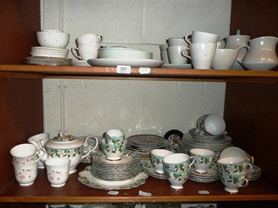 Lot 367 - Two shelves of teawares including Pool and Royal Albert