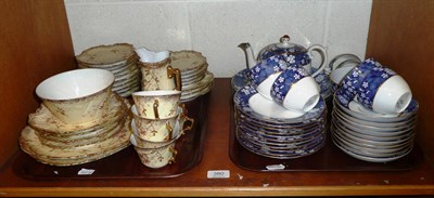 Lot 380 - A Spode blue and white tea set and a Limoges gilt decorated tea set