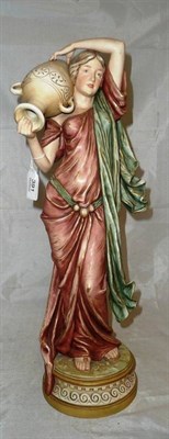 Lot 391 - A Royal Dux figure of a female Grecian water carrier