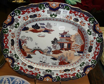 Lot 412 - A ironstone meat plate