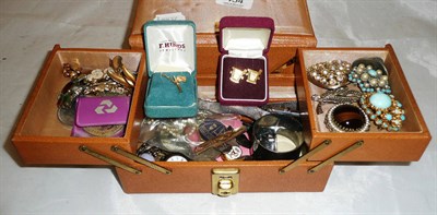 Lot 454 - A collection of costume jewellery including silver Masonic cufflinks, gold watch etc