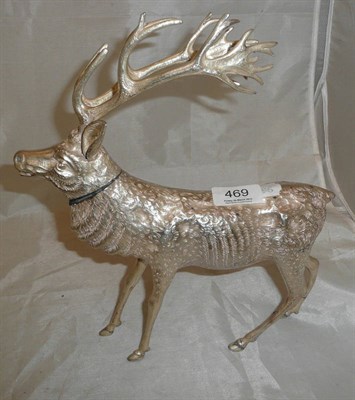 Lot 469 - A Continental white metal figure of a stag stamped '800'