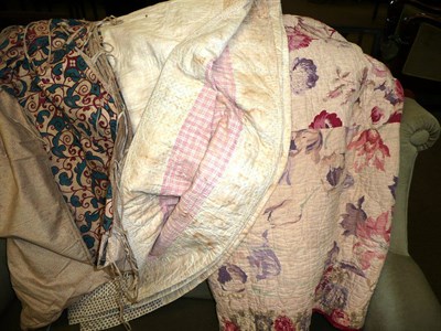 Lot 518 - Two 19th century quilts and a printed cotton reversible bed canopy (3)