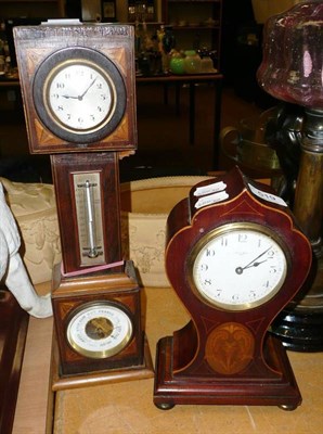 Lot 519 - Edwardian clock and a clock/barometer