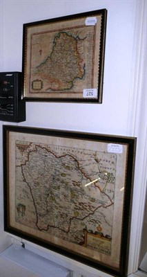 Lot 527 - Framed map of Durham and a Morden map of Devonshire (2)