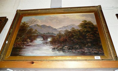 Lot 530 - Gilt framed oil on canvas river scene signed AM Syer 1883