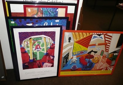 Lot 543 - Ten David Hockney and other framed posters