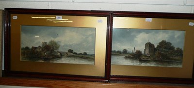 Lot 548 - A pair of watercolours depicting the Thames, signed E Witton and dated 1910