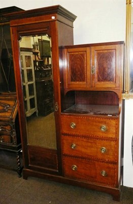 Lot 571 - An Edwardian mahogany gentleman's wardrobe