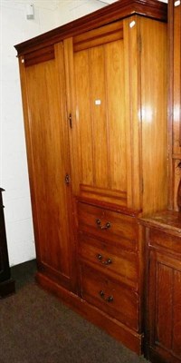 Lot 574 - An ash double wardrobe