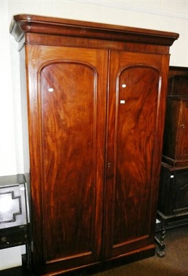 Lot 580 - Victorian mahogany double wardrobe