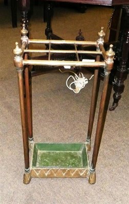 Lot 617 - Brass stick stand with drip tray