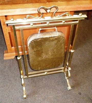 Lot 625 - Brass gong on stand