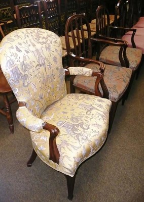 Lot 649 - Three Georgian style armchairs