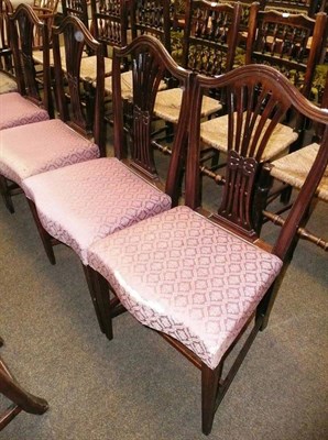 Lot 650 - A set of four mahogany Georgian style dining chairs