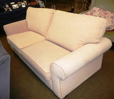 Lot 663 - Modern cream chenille double sofa bed