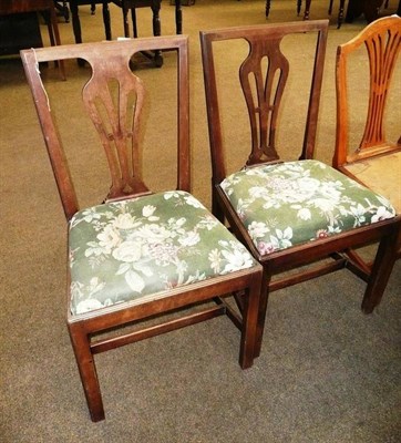 Lot 667 - A pair of 19th century mahogany dining chairs