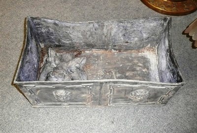 Lot 785 - A rectangular lead planter and a lead lion's head fountain head