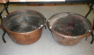 Lot 844 - Two large copper log bins