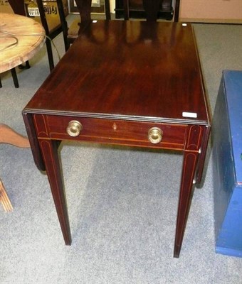 Lot 771A - 19th century inlaid mahogany drop leaf table