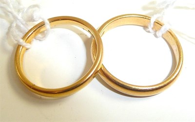 Lot 20 - Two 22ct gold band rings