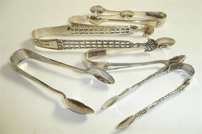 Lot 26 - Six pairs of silver sugar tongs