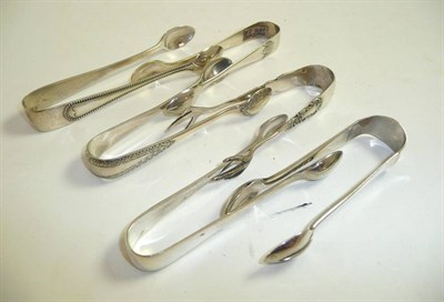 Lot 37 - Six pairs of silver sugar tongs