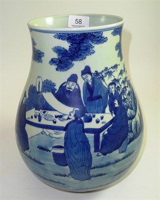 Lot 58 - A Chinese blue and white vase with six character mark