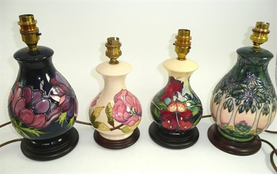 Lot 63 - Four Moorcroft table lamps