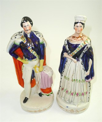 Lot 66 - A pair of Staffordshire figures of Victoria (a.f.) and Albert