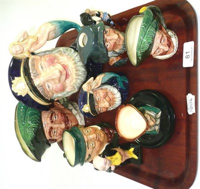 Lot 81 - Eight various Royal Doulton character jugs including D6551 and D6554