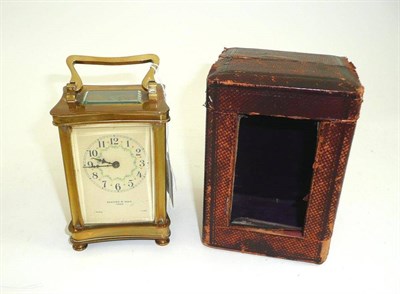 Lot 114 - A carriage timepiece, cased