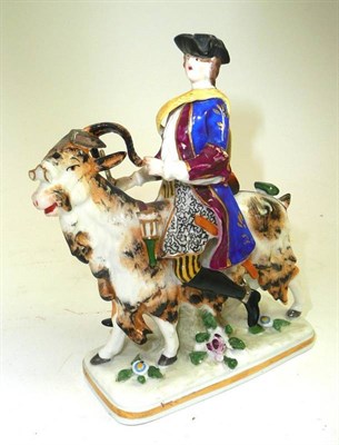 Lot 120 - A late 19th century Continental figure of a tailor and goat, 15cm