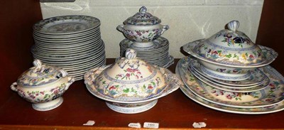 Lot 160 - A Minton Ironstone dinner service including twelve plates, two platters, two tureens, etc