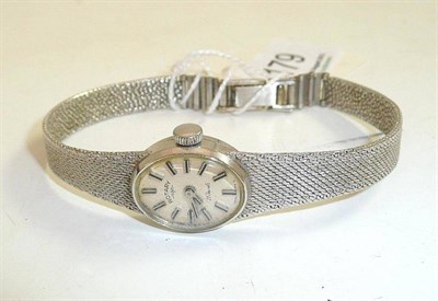 Lot 179 - A lady's white gold wristwatch, signed Rotary, case stamped '375'