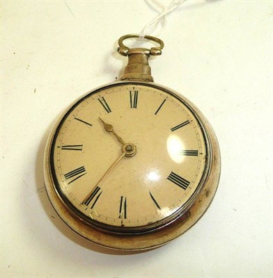 Lot 183 - A silver pair cased rack lever pocket watch, signed Litherland