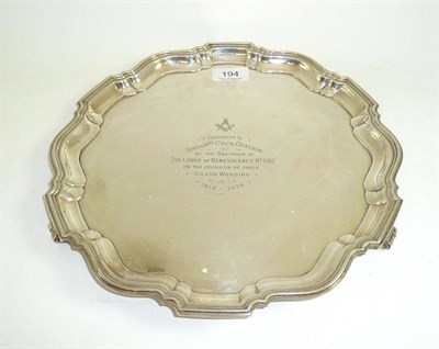 Lot 194 - A silver waiter