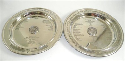 Lot 199 - Pair of V E Day pewter plates (boxed)