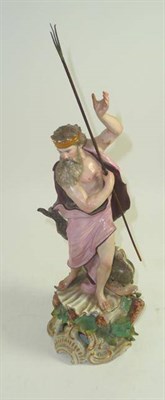 Lot 218 - A late 19th century Naples figure of Neptune, crowned 'N' mark, 36cm