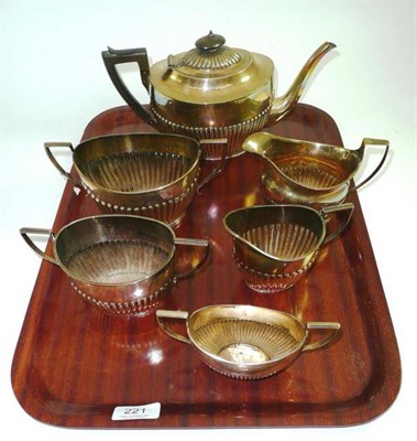 Lot 221 - Matched six piece silver tea service