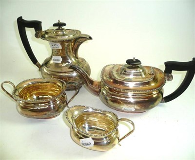 Lot 225 - A silver four piece tea service