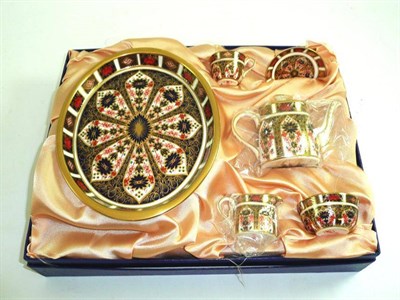 Lot 233 - Royal Crown Derby Imari pattern miniature tea for one (boxed)