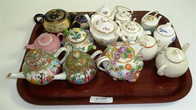 Lot 239 - Collection of miniature teapots including Royal Crown Derby Spode, Coalport, Satsuma and...