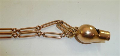 Lot 311 - A trombone link chain hung with a whistle